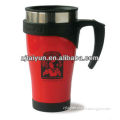 16oz 2012 newest red double wall plastic travel mug